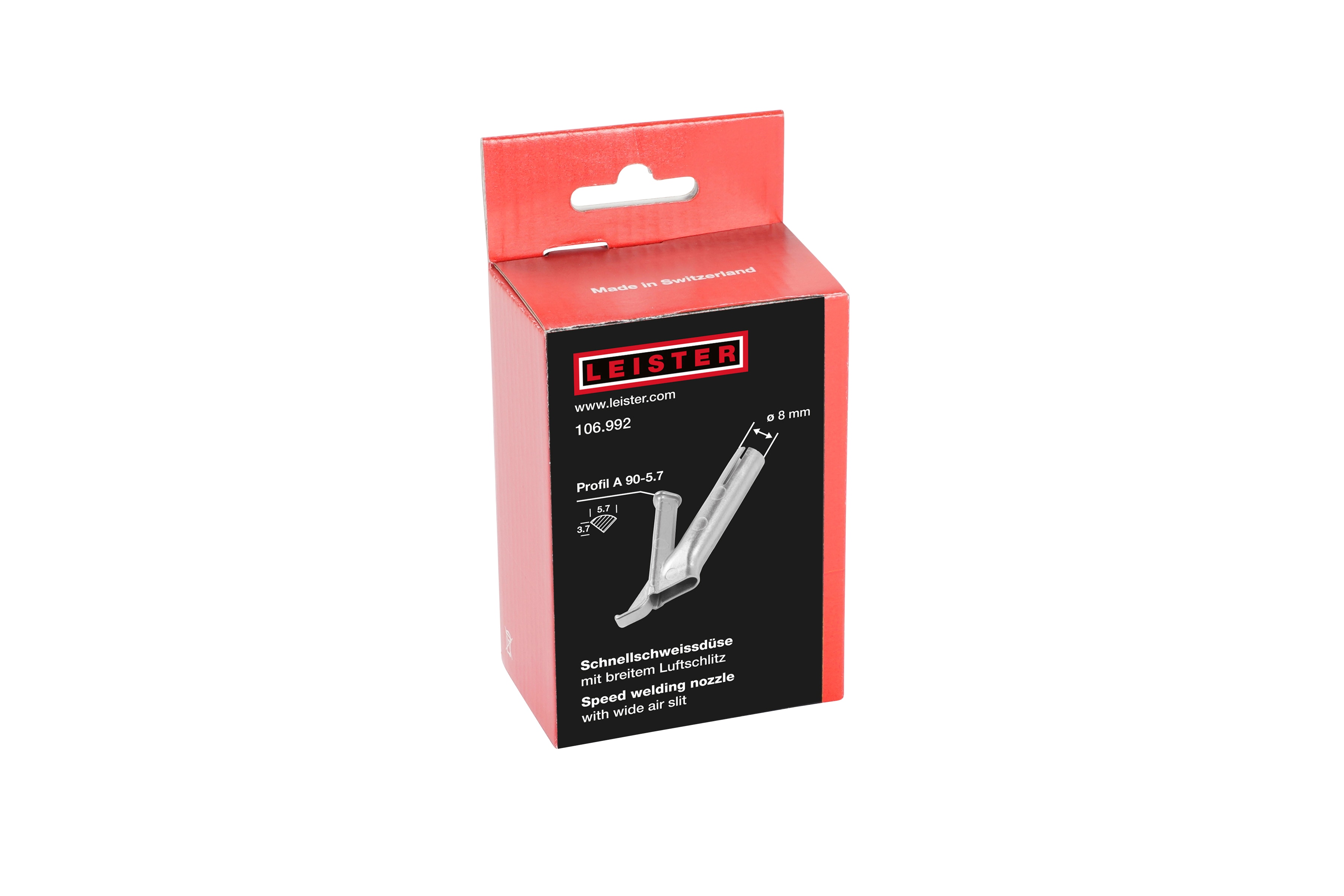 Leister Speed welding nozzle (ø 8.0) Profile A 90-5.7 | 106.992